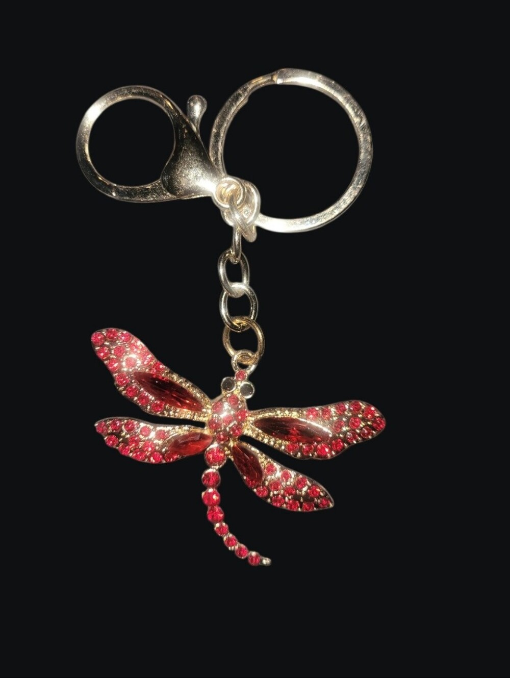 Red Crystal Dragonfly Keychain/Bag Charm